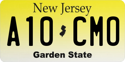 NJ license plate A10CMO