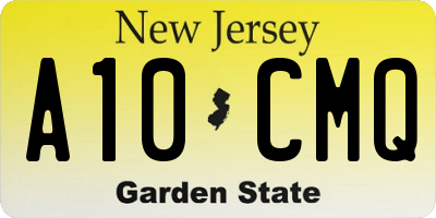 NJ license plate A10CMQ