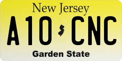 NJ license plate A10CNC