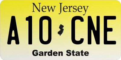 NJ license plate A10CNE