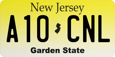 NJ license plate A10CNL