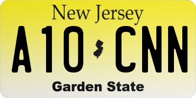 NJ license plate A10CNN