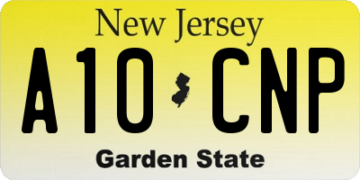 NJ license plate A10CNP