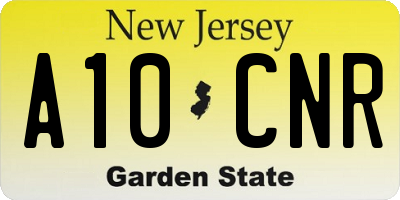 NJ license plate A10CNR