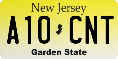 NJ license plate A10CNT