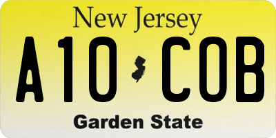 NJ license plate A10COB