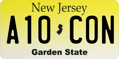 NJ license plate A10CON
