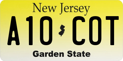 NJ license plate A10COT