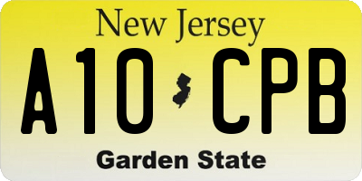 NJ license plate A10CPB