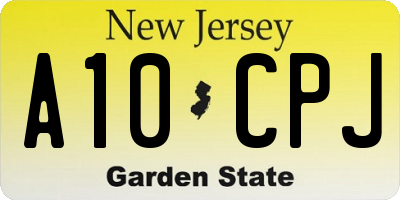 NJ license plate A10CPJ