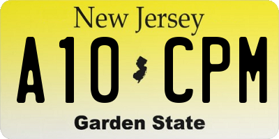 NJ license plate A10CPM