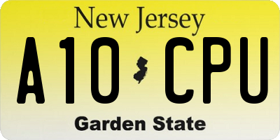 NJ license plate A10CPU