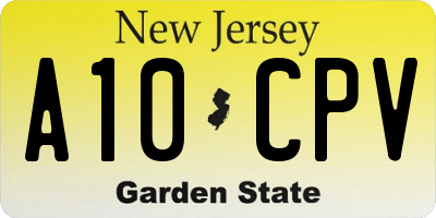 NJ license plate A10CPV