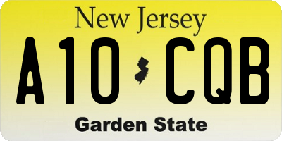 NJ license plate A10CQB