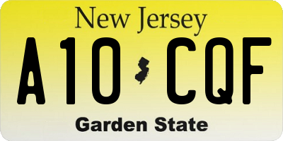 NJ license plate A10CQF