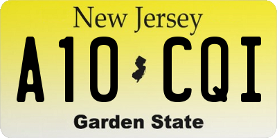 NJ license plate A10CQI