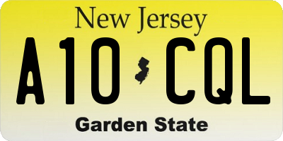 NJ license plate A10CQL