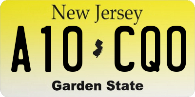 NJ license plate A10CQO