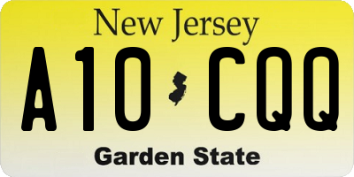 NJ license plate A10CQQ