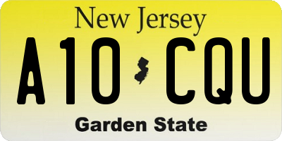 NJ license plate A10CQU