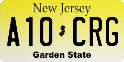 NJ license plate A10CRG