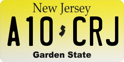 NJ license plate A10CRJ