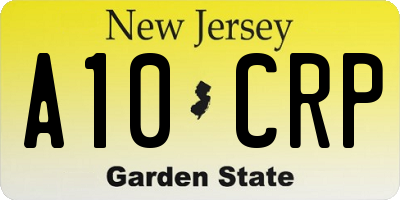NJ license plate A10CRP