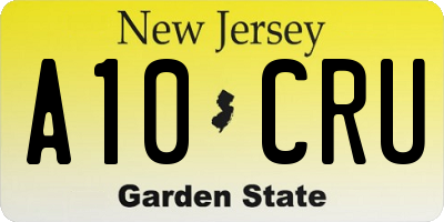 NJ license plate A10CRU