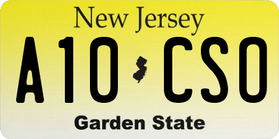 NJ license plate A10CSO