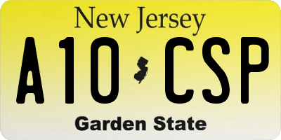 NJ license plate A10CSP