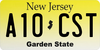 NJ license plate A10CST