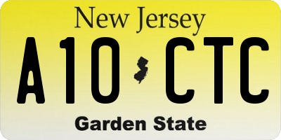 NJ license plate A10CTC