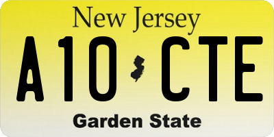 NJ license plate A10CTE