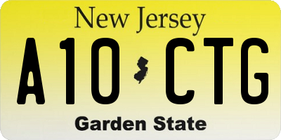 NJ license plate A10CTG