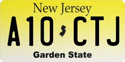 NJ license plate A10CTJ