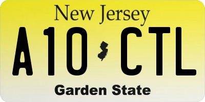 NJ license plate A10CTL