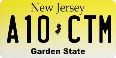 NJ license plate A10CTM