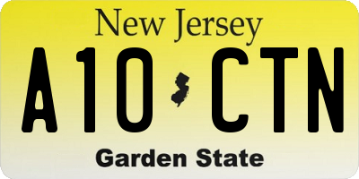 NJ license plate A10CTN