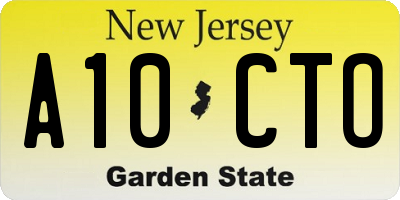 NJ license plate A10CTO