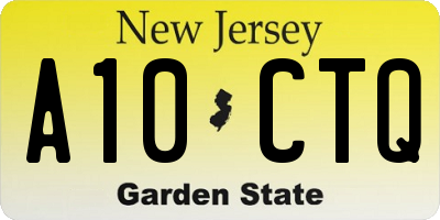 NJ license plate A10CTQ