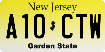 NJ license plate A10CTW