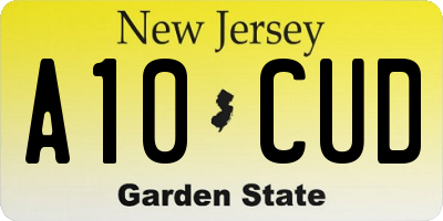 NJ license plate A10CUD