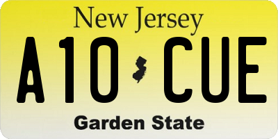 NJ license plate A10CUE