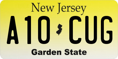 NJ license plate A10CUG