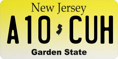 NJ license plate A10CUH