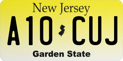 NJ license plate A10CUJ