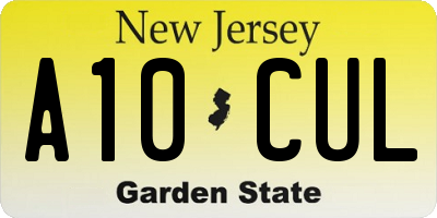 NJ license plate A10CUL