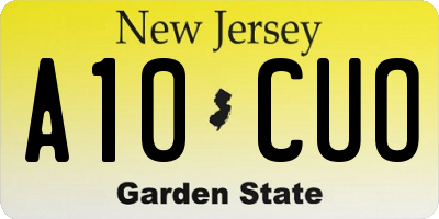 NJ license plate A10CUO