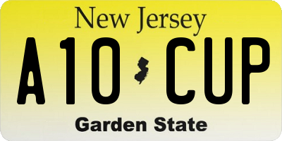 NJ license plate A10CUP