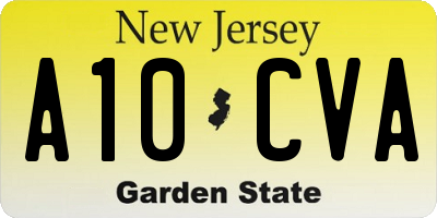 NJ license plate A10CVA